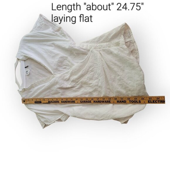 Anthropologie Akemi Kin White Poplin Wrap Top Cotton Blend Size 4 Summer - Picture 6 of 8